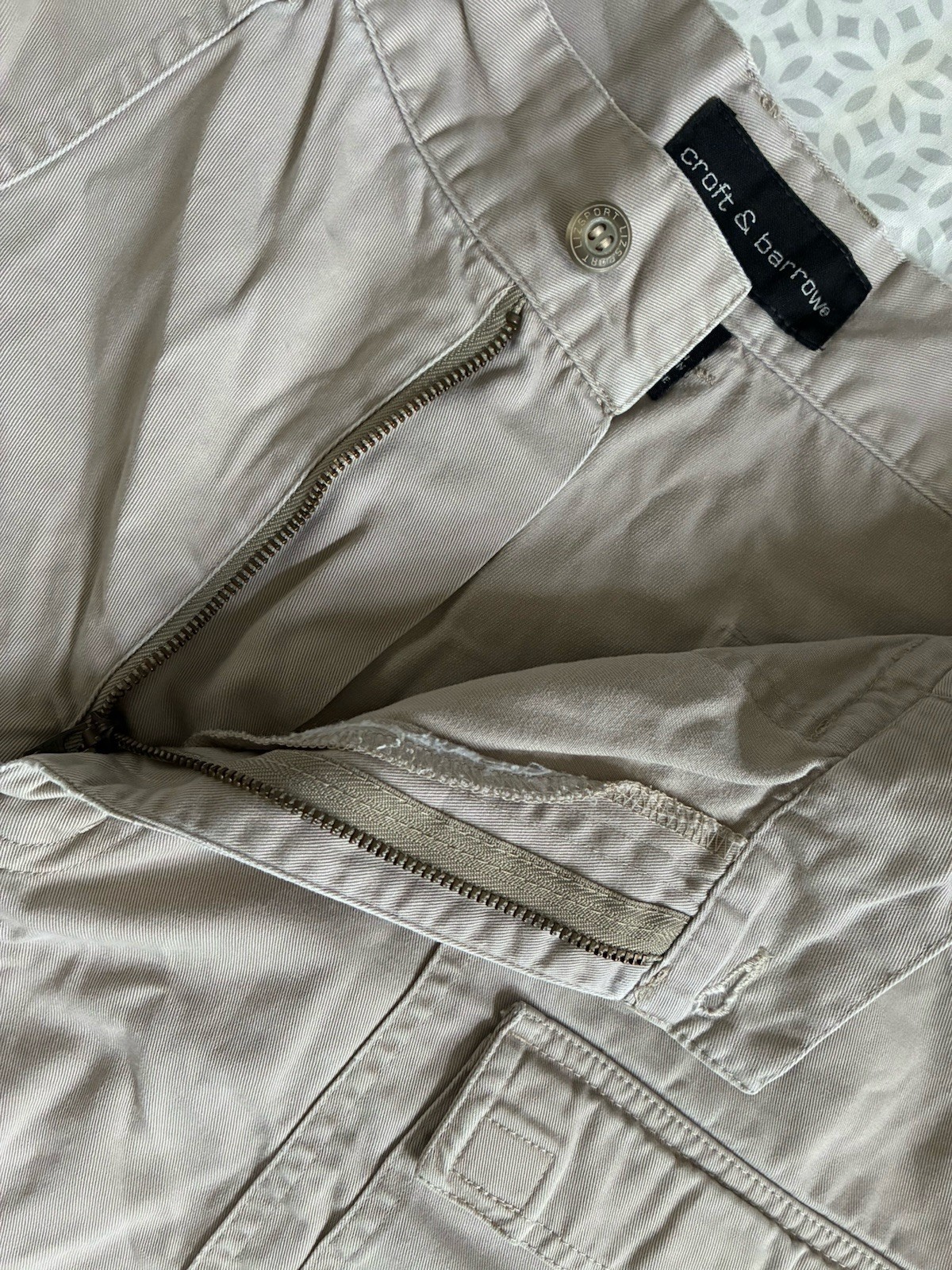 Croft & Barrow Shorts Mens 38 Beige Cargo Cotton Outdoor Hiking Camping Travel