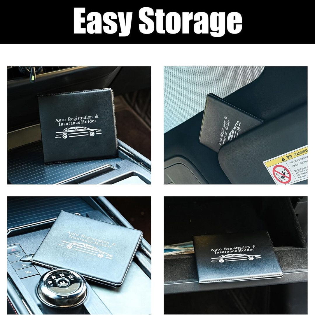 Auto Registration and Insurance Card Holder 2 Packs Car Document ID Holder Gl…