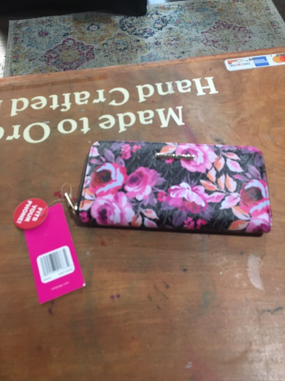 RAMPAGE PINK FLOWERS WALLET 7.25 IN 3.75 IN NEW WITH TAGS MSRP 38.00