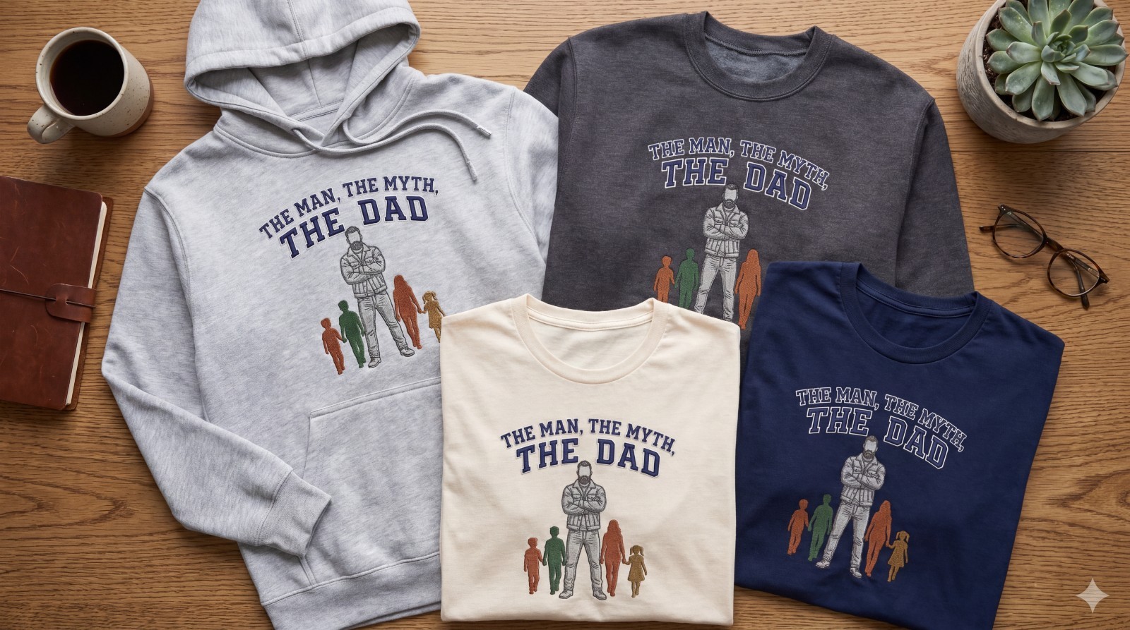 The Man The Myth The Dad Embroidered Shirt, Father’s Day Gift for Dad, Custom Da