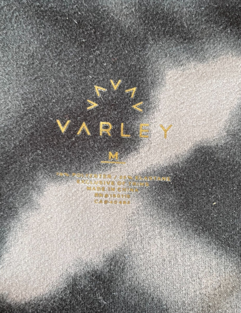 Varley Luna High Rise 7/8 Leggings – Black & Grey Pattern