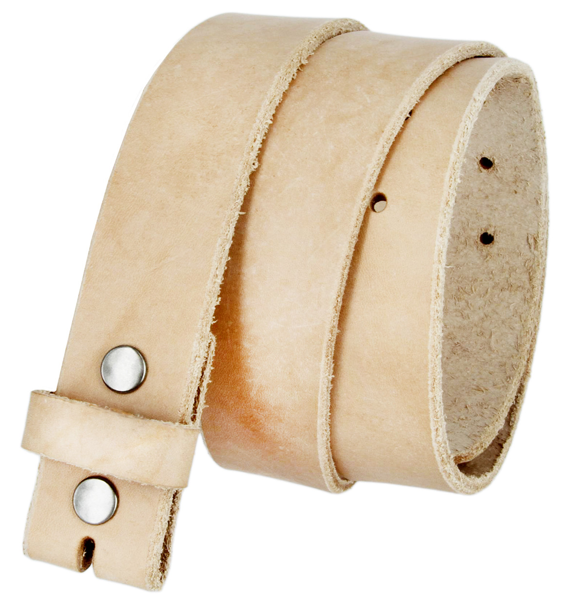 Hand Made In USA Genuine Full Leather Belt Strap Natural – UNISEX Belt Snap on