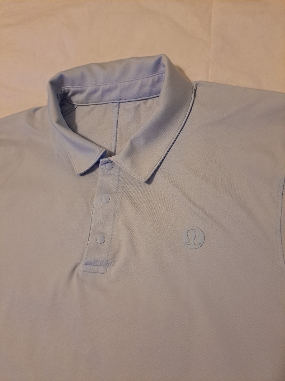 Lululemon Mens Polo Top Light Blue No TagExcellent Condition Returns Accepted