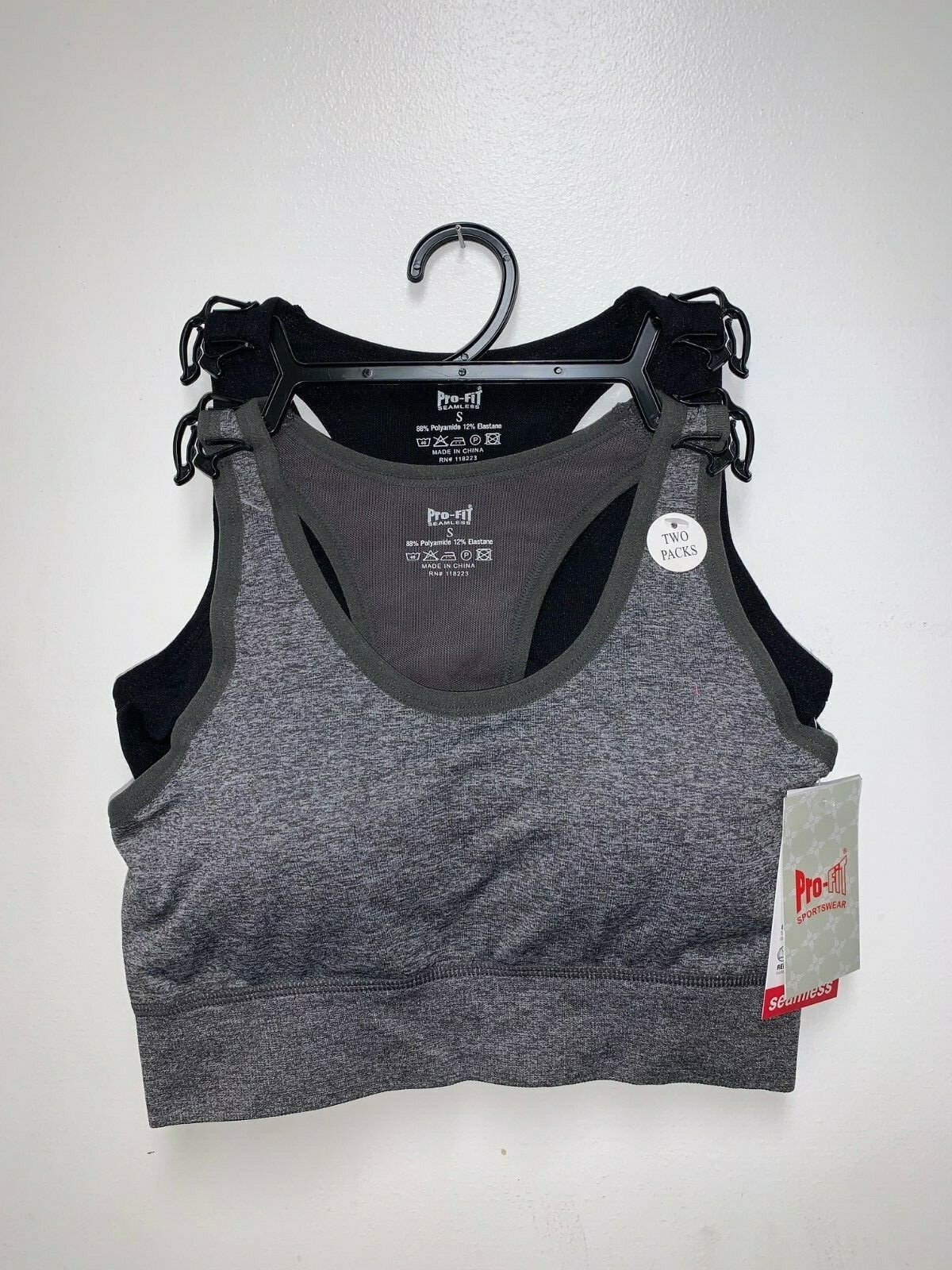 Padded 2 Pack High Impact Seamless Sports Bra Active Wear-Work Out-gym & yoga,