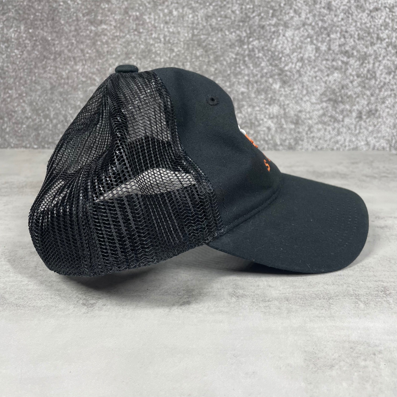Sitka Hat Trucker Snapback Cap Embroidered Logo Lo Pro Black Orange