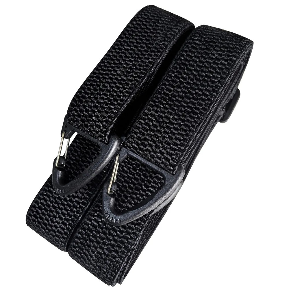 Mens Suspenders with 4 Snap Hooks Big and Tall Heavy Duty X-Back 3.8cm (Black)