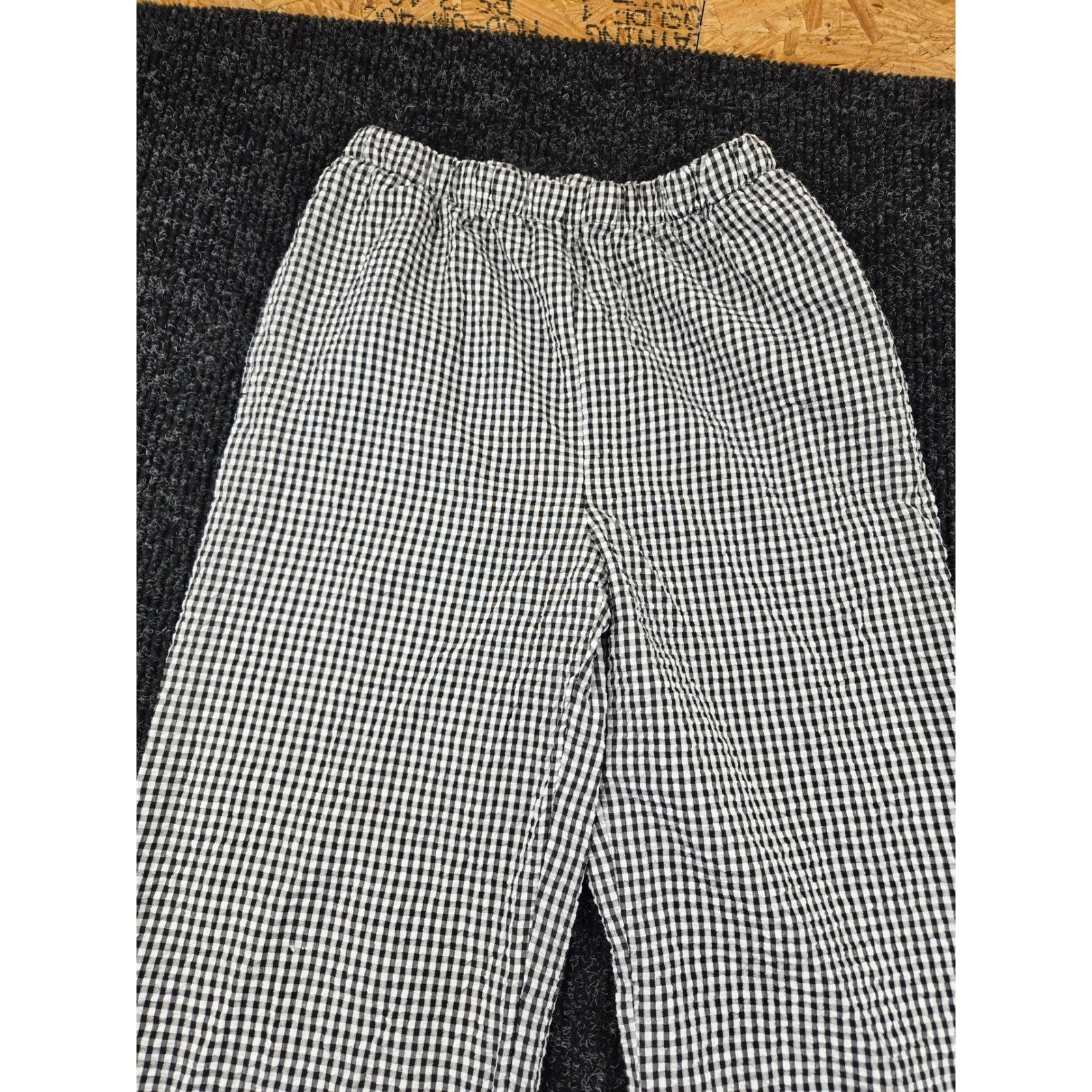 New Look Womens Gingham Checkered Straight Leg Pants Black White Medium RN57686