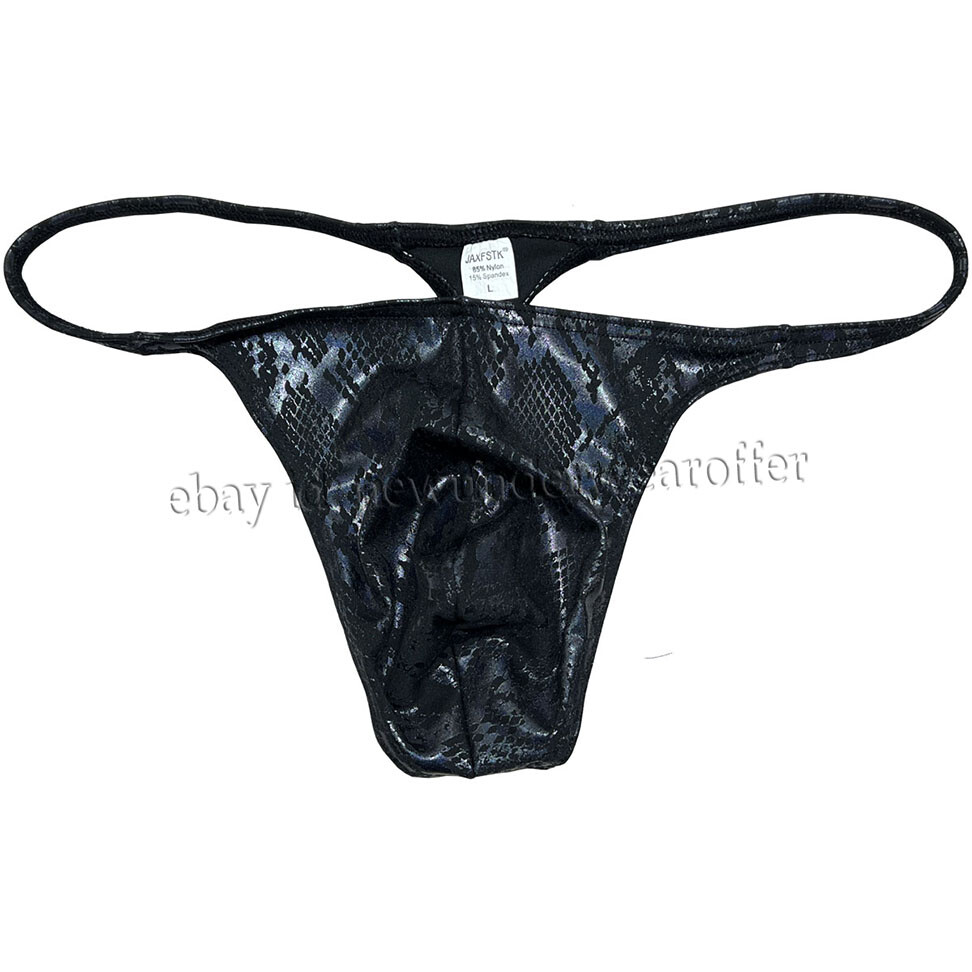 Men Shiny Bikini Thong Underwear Low-rise G-string Bulge Pouch T-back Jockstrap