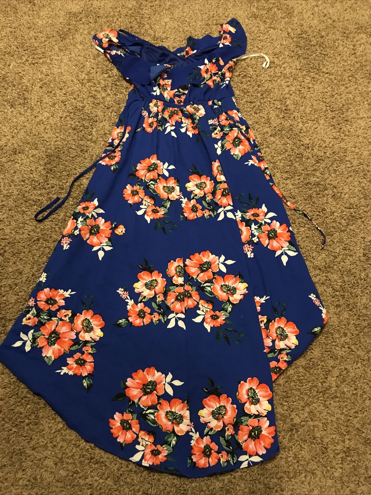 IZ Buyer Womens S Blue Floral Dress Lined Polyester Blend B8