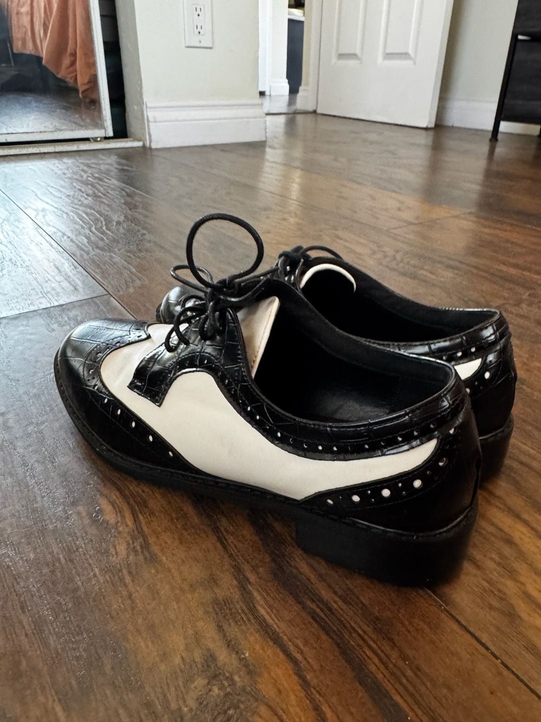 Unbranded Faux Crocodile Two-Tone Wingtip Oxford Shoes Size 41