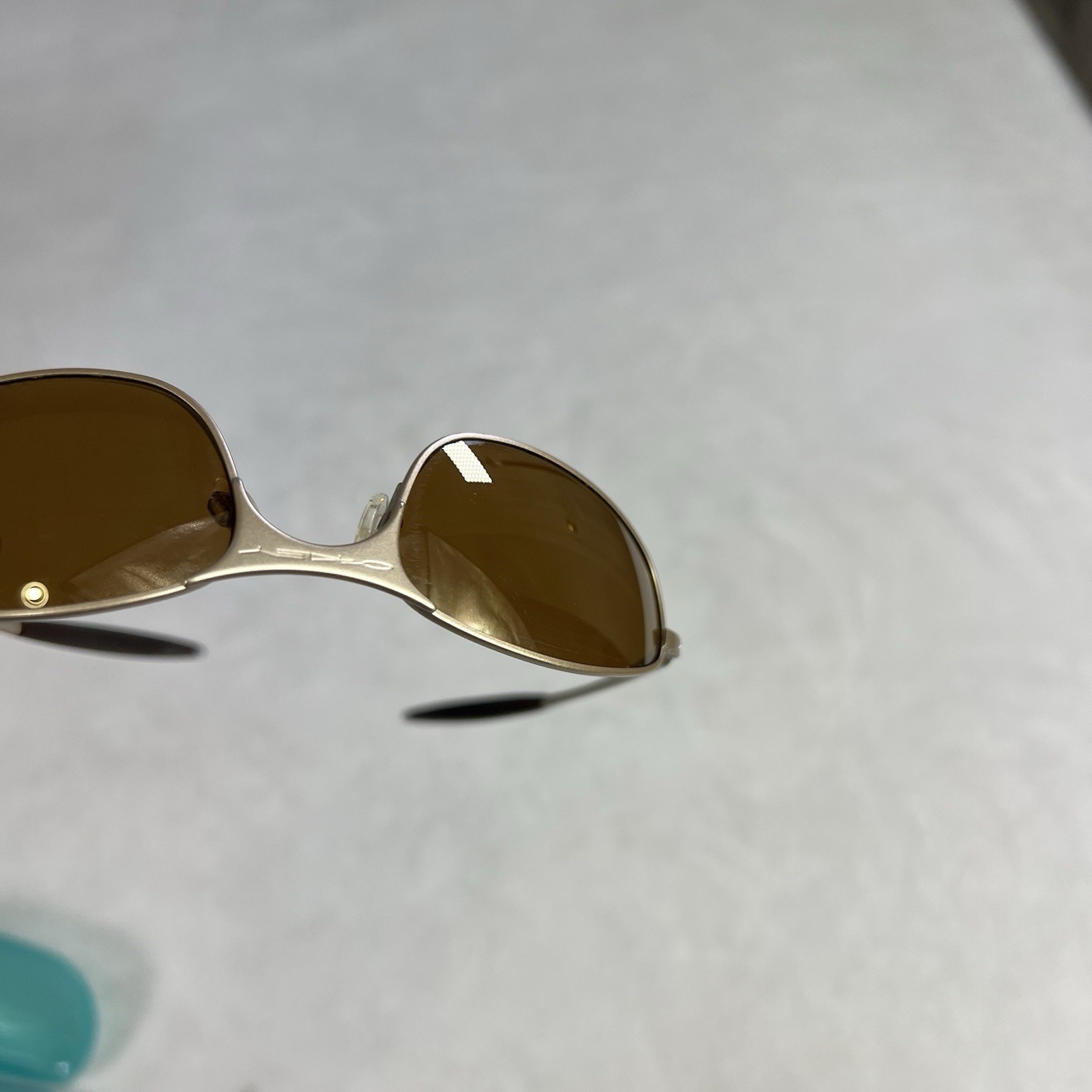 Vintage Oakley A Wire 2.0 Sunglass Gold Tan Frame Gold Brown Lenses