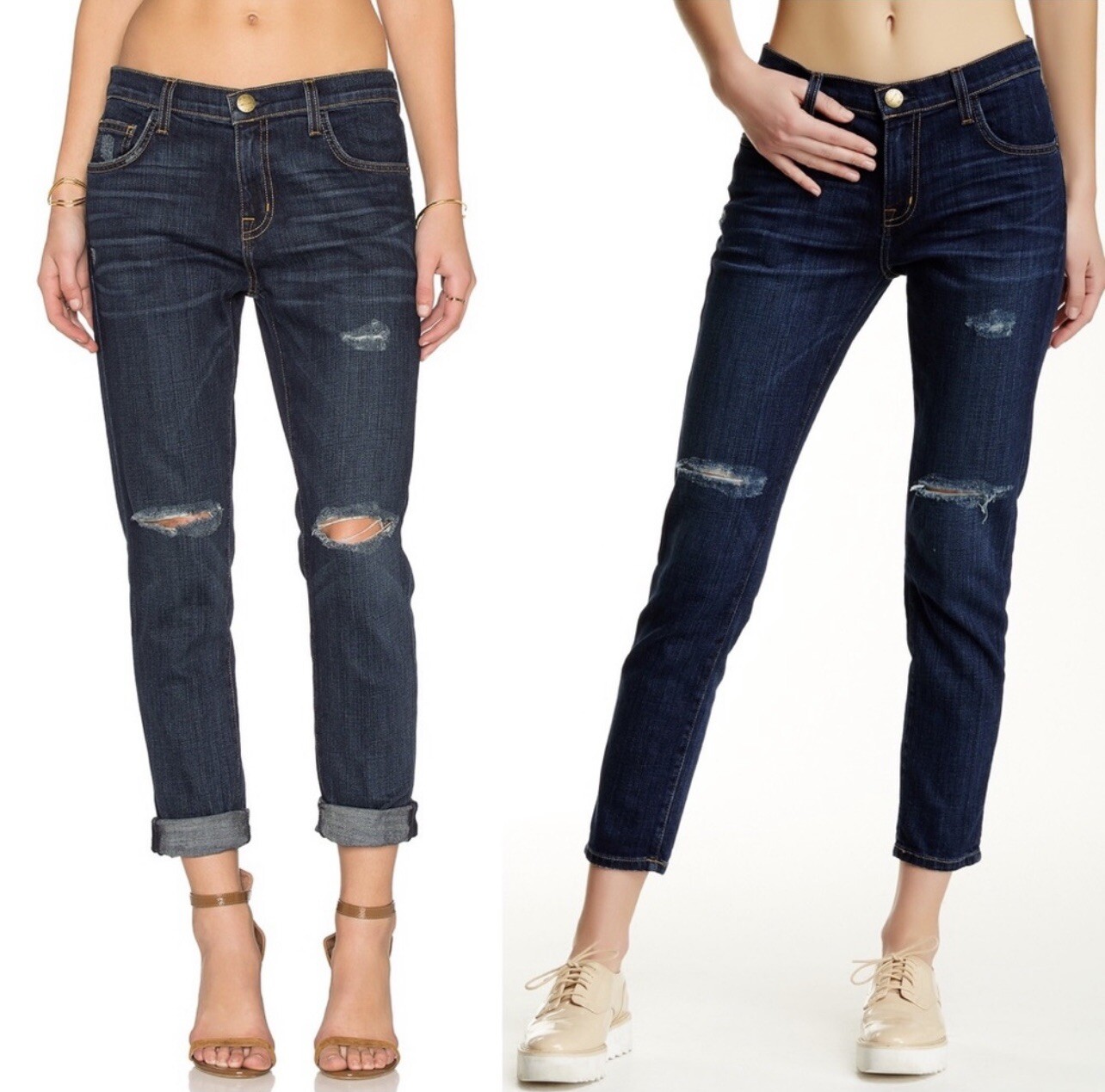 NWT Current/Elliott The Fling in Gibson Destroy Women’s Sz24 USA Boyfriends Fits