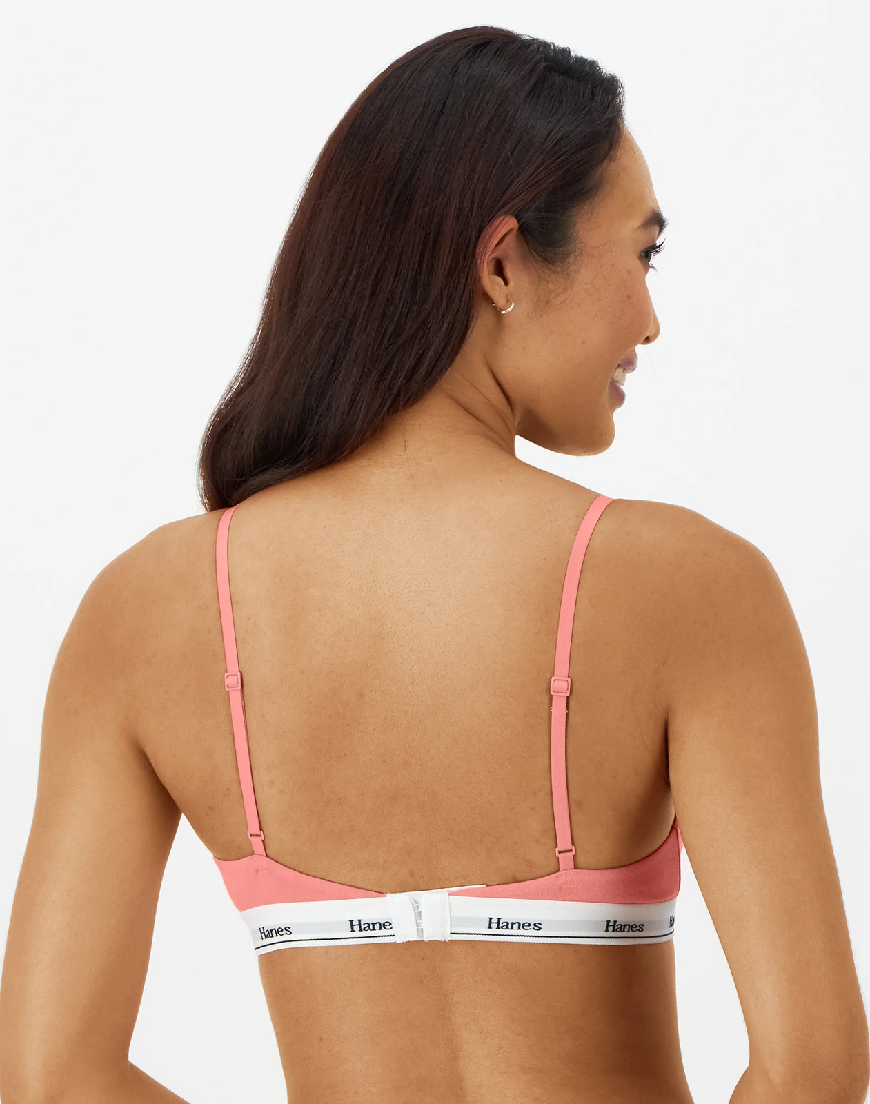 Hanes Originals Women’s Triangle Bralette, Breathable Stretch Cotton, 2-Pack