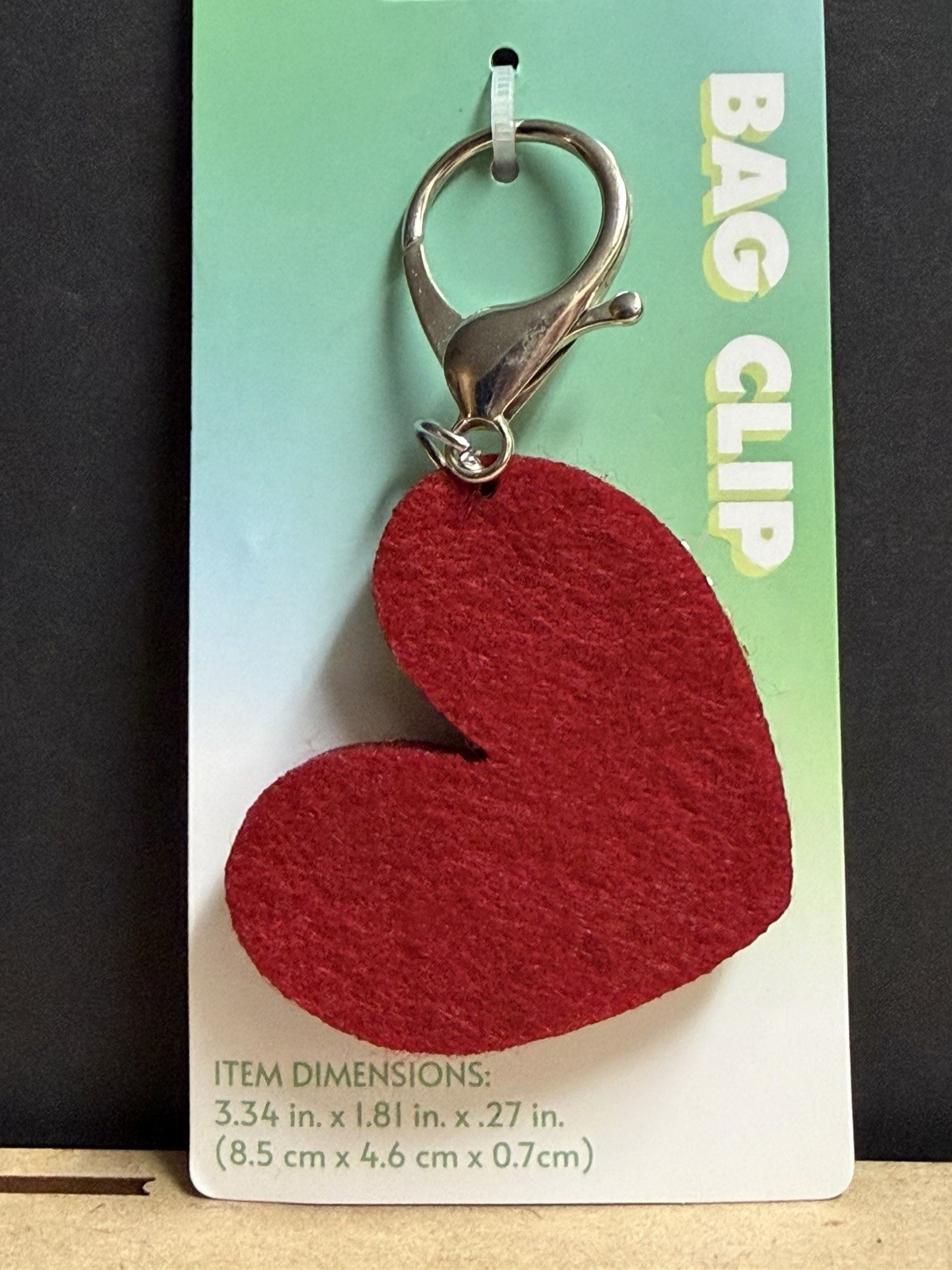 Beaded Heart W/Beaded Rhinestones Bag Clip Keychain