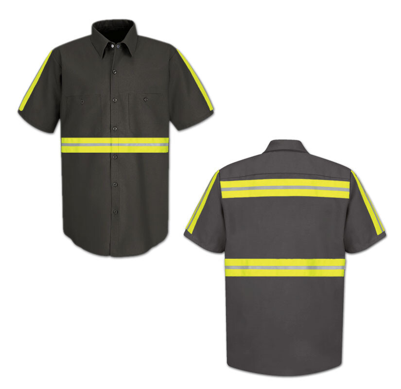 Red Kap Enhanced Visibility Hi Vis Reflective Safety Work Towing Uniform Shirts