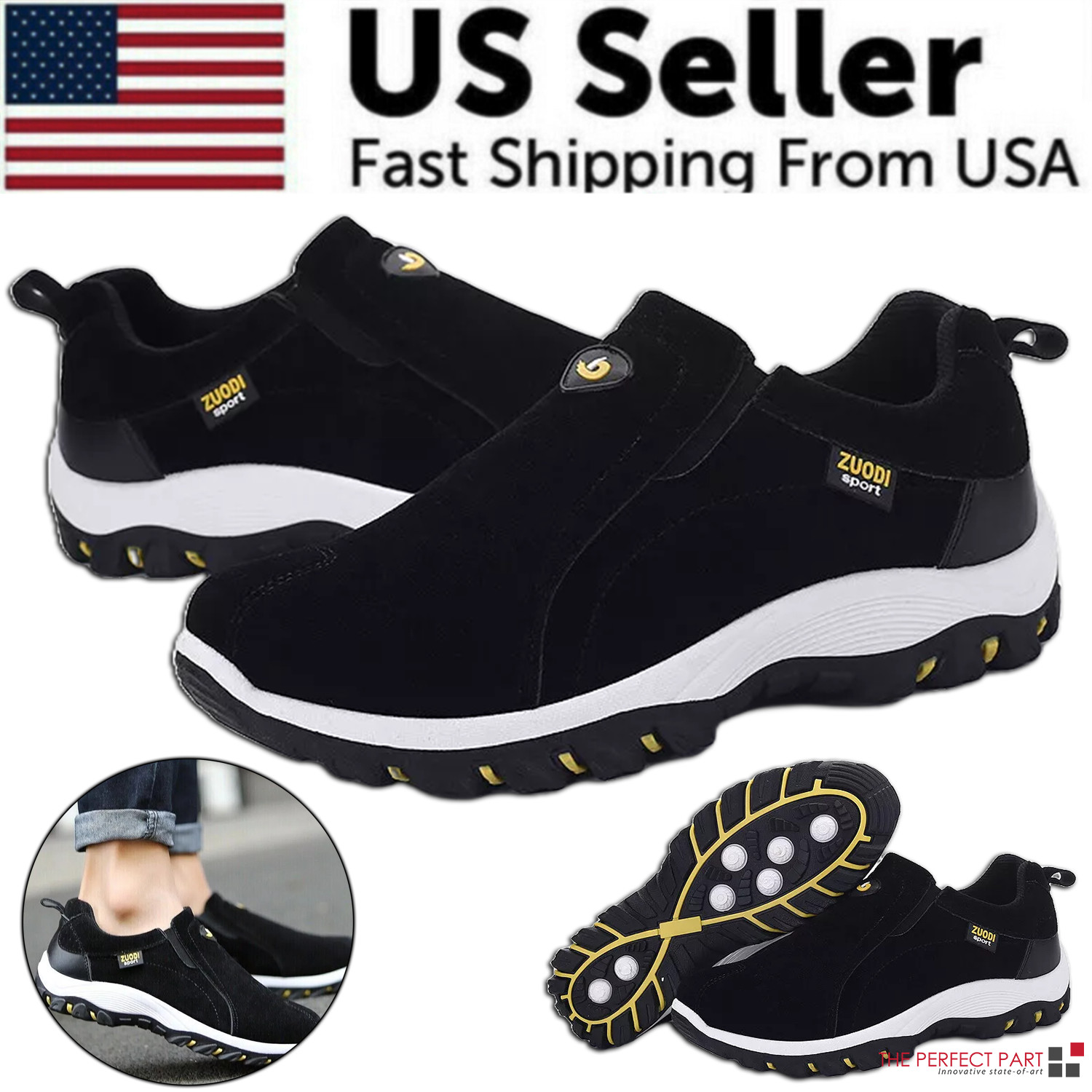 Men’s Loafer Slip On Athletic Shoes Casual Walking Sneakers Outdoor Sports