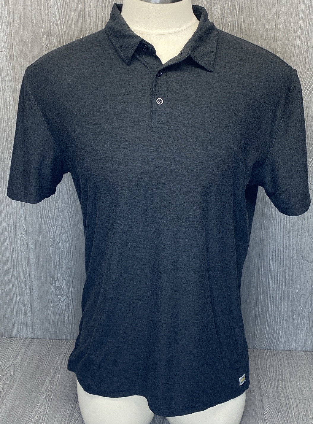 Vuori Polo Shirt Mens Dark Gray Strato Tech Stretch Athleisure Golf Size Large