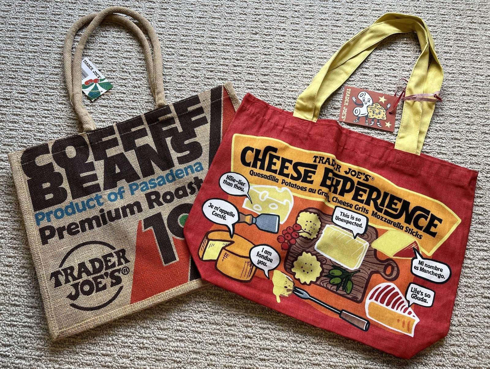 TraderJoe’s Limited Edition 17″ Coffee Beans 1967 Brown Burlap Tote Bag