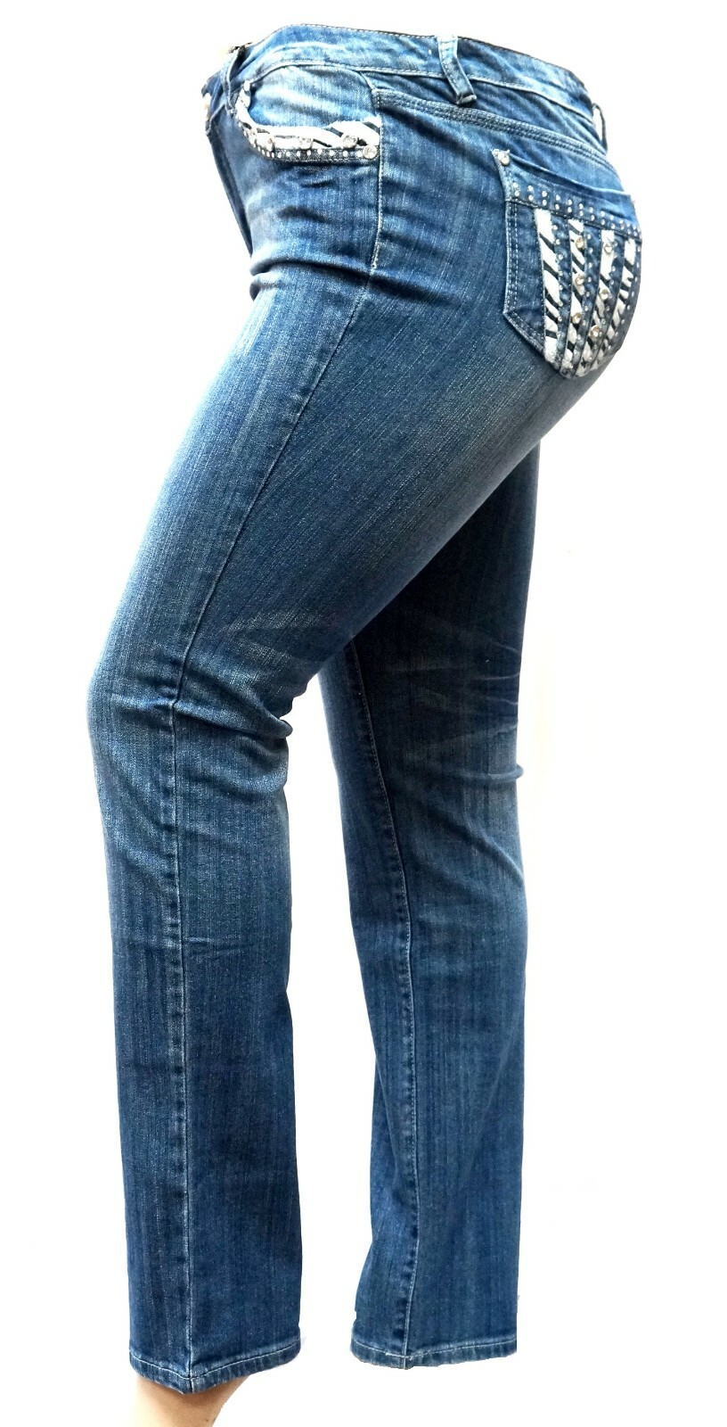 Jack David Womens Plus Size Blue Stretch Denim Jeans Slim bootcut Skinny Jeans