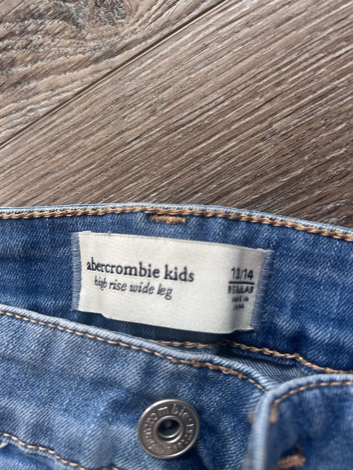 Abercrombie and Fitch Girls Size 13/14 High Rise Wide Leg Denim Jeans