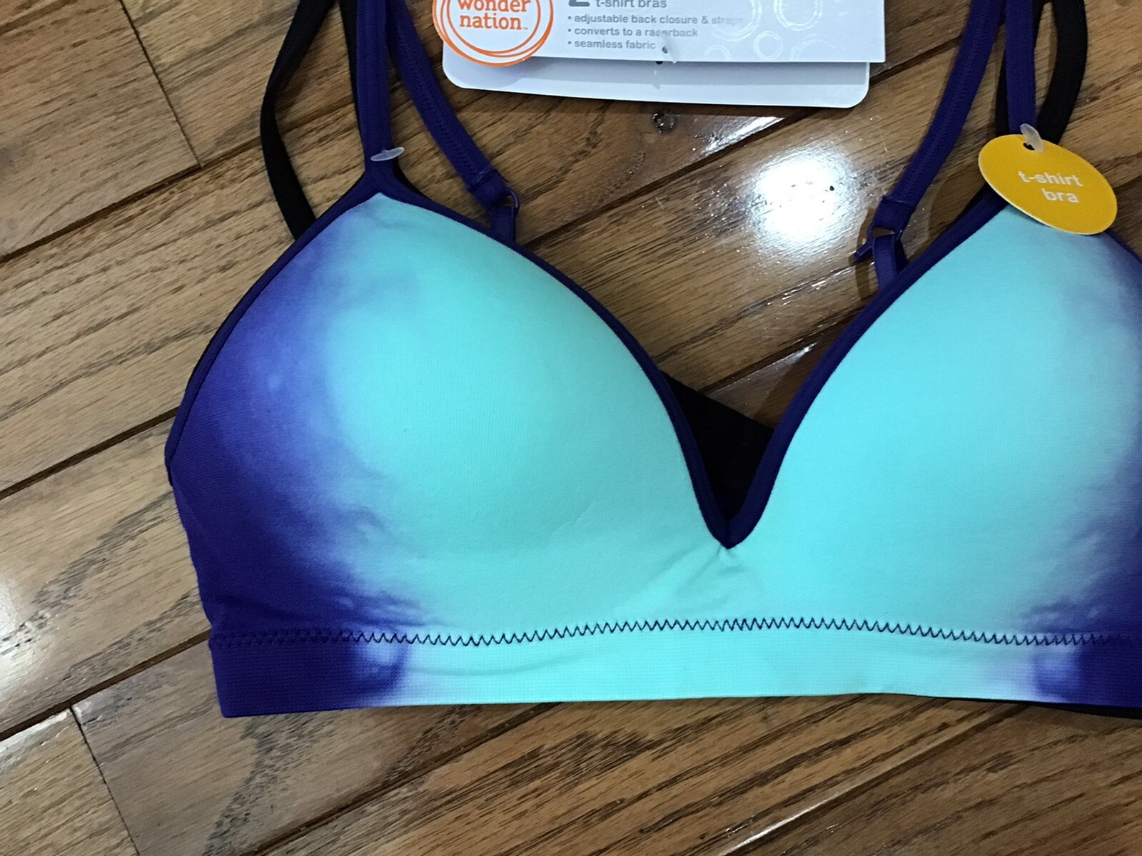 NWT Wonder Nation PL140 2 Pack No Wire Size 34 T-shirt Bras, Convertible (A6)