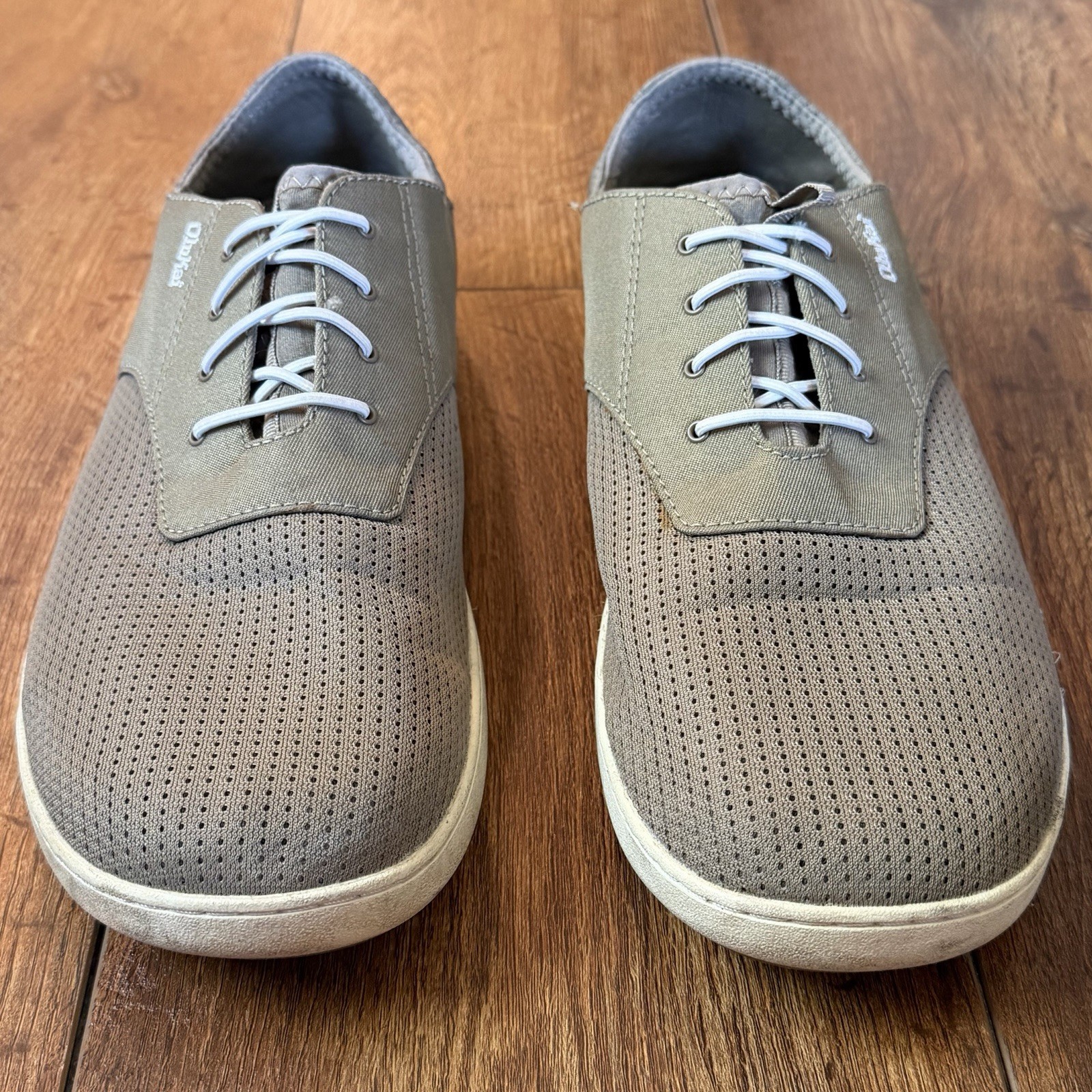 Olukai Nohea Moku Light Olive Green No Tie Boat Slip On Shoes US Men’s 12