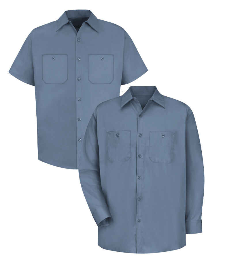 Red Kap Work Shirt 100% Cotton 2 Pocket Men’s Durable Industrial Uniform