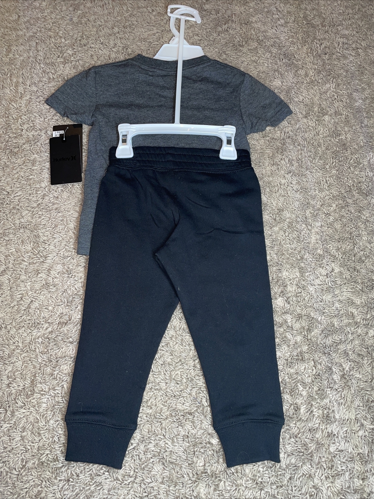 NWT Boy’s Hurley 2 Piece Gray Shirt and Black Pants Set Size 12mos MSRP $38.00