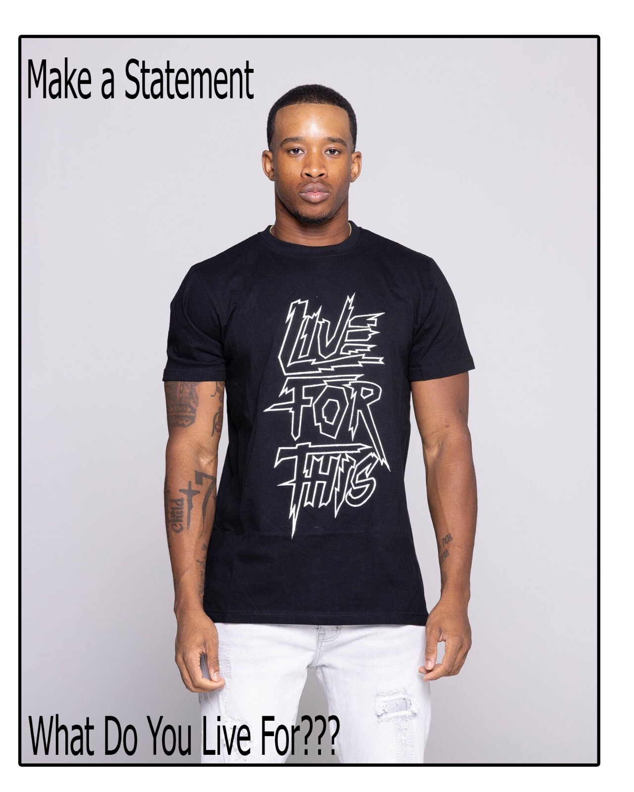 Mens 8XL Greystone Custom Big & Tall Tee Shirt Live For This Graphic Streetwear