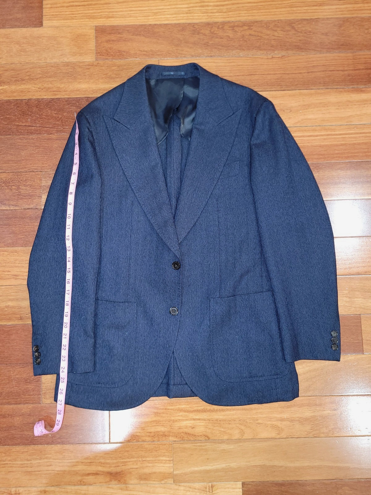 Spier Mackay Navy/Blue Wool Patch Pocket Peak Lapel Blazer 42R Slim