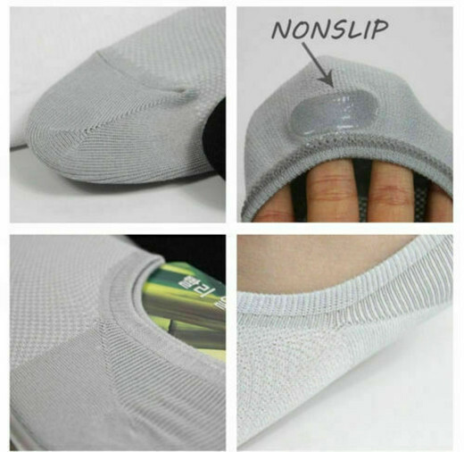 5/10Pairs Men Bamboo No Show Socks Low Cut Sport Casual Sport Solid Nonslip Mesh