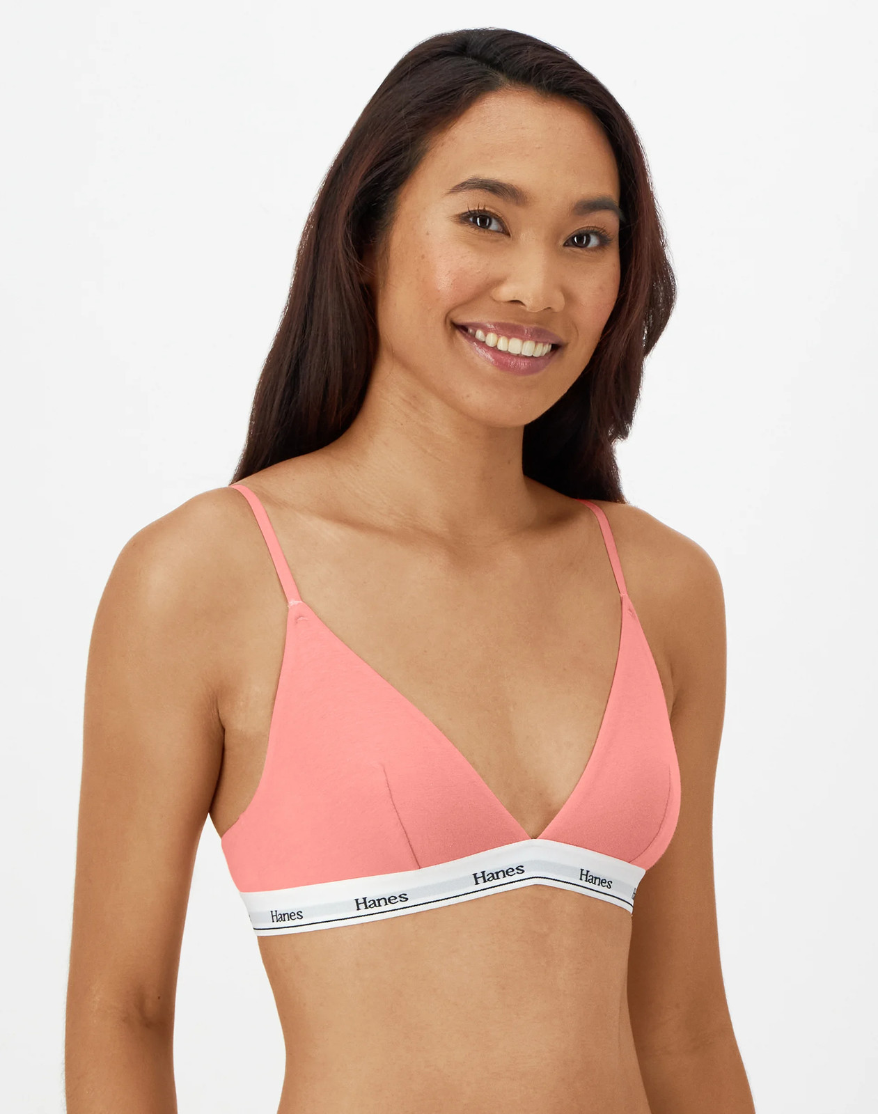 Hanes Originals Women’s Triangle Bralette, Breathable Stretch Cotton, 2-Pack