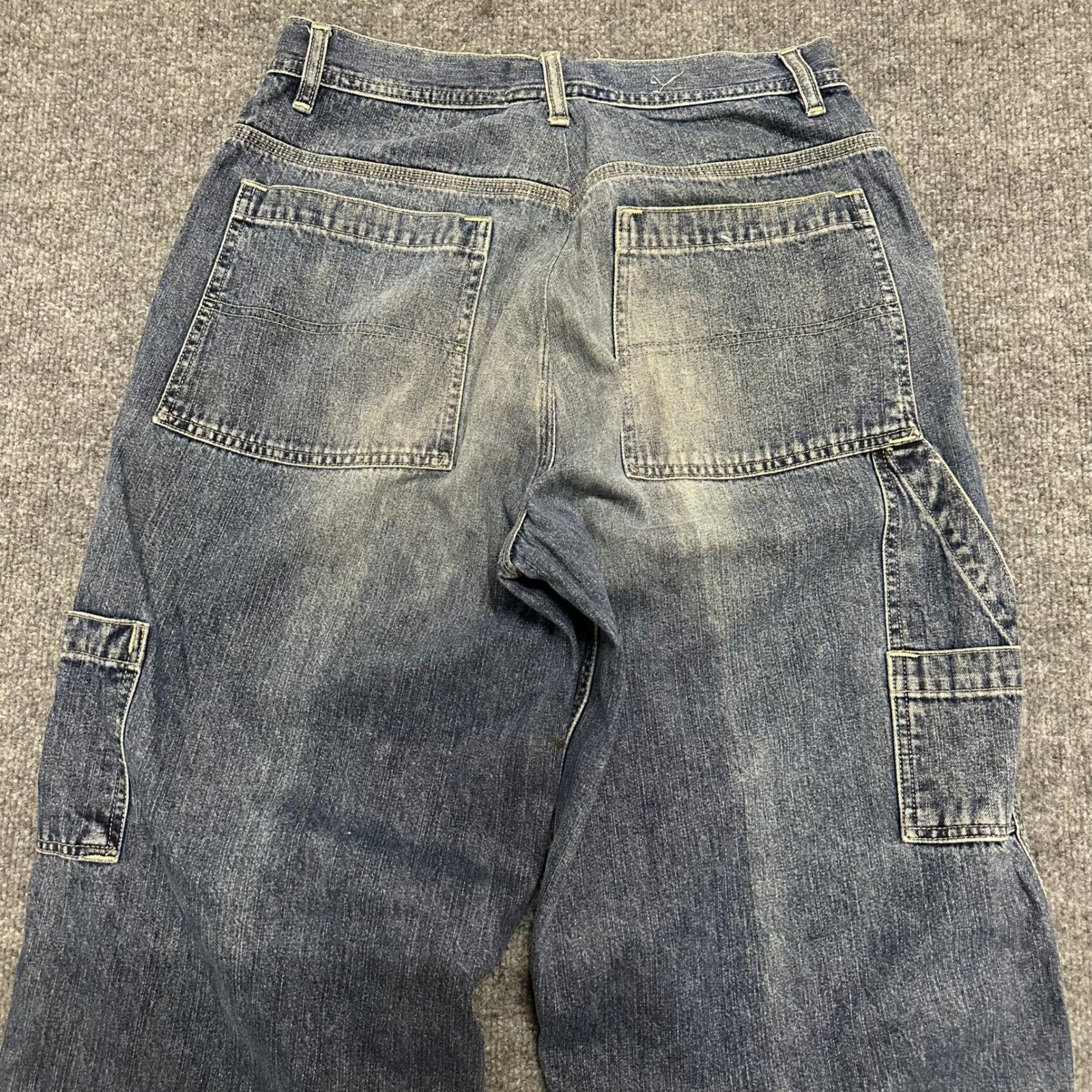 Arizona Carpenter Jeans Mens Size 28×32 Blue Loose Fit Wide Leg Denim Workwear