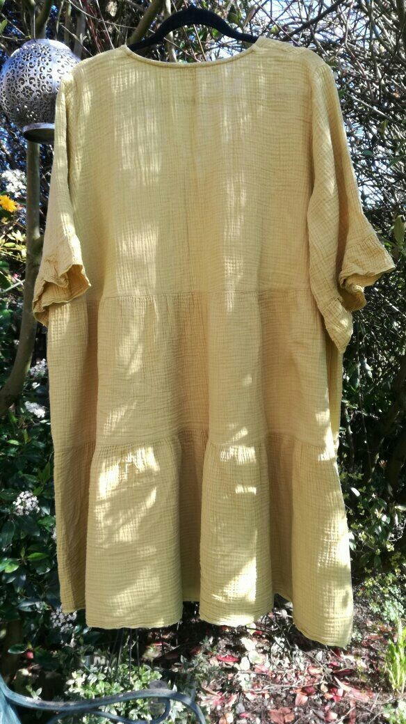 ROMAN TEXTURED TIERED COTTON SMOCK DRESS SIZE 20