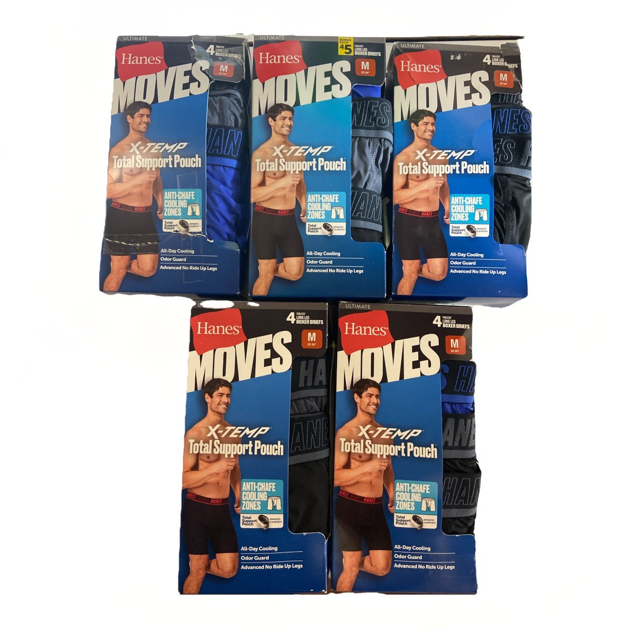 (1) Pack HANES LONG LEG X-TEMP Size M 4each ASSORTED COLORS & PRINTS. SEE PH
