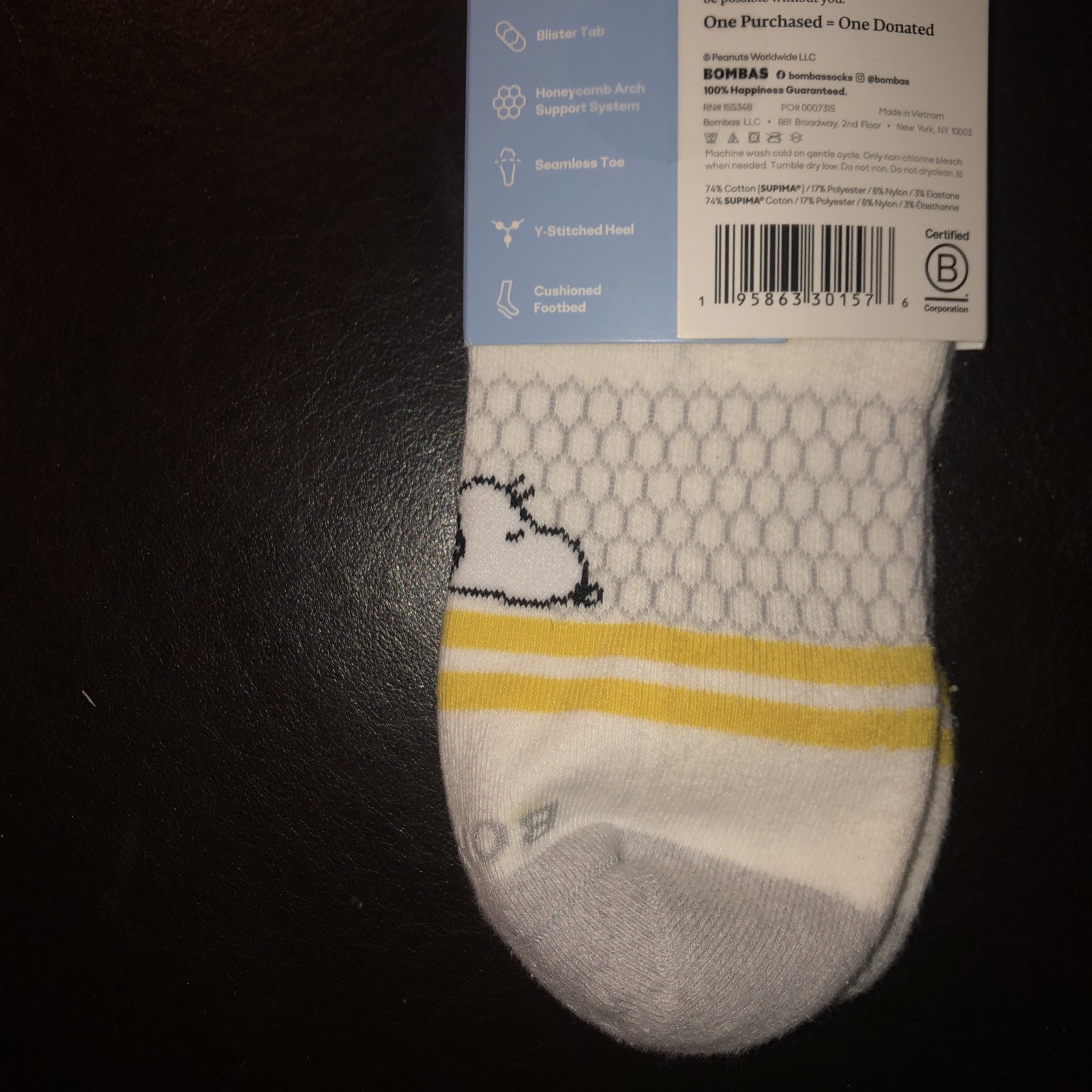 Bombas Original Peanuts Charlie Brown Snoopy Socks Size M Rare