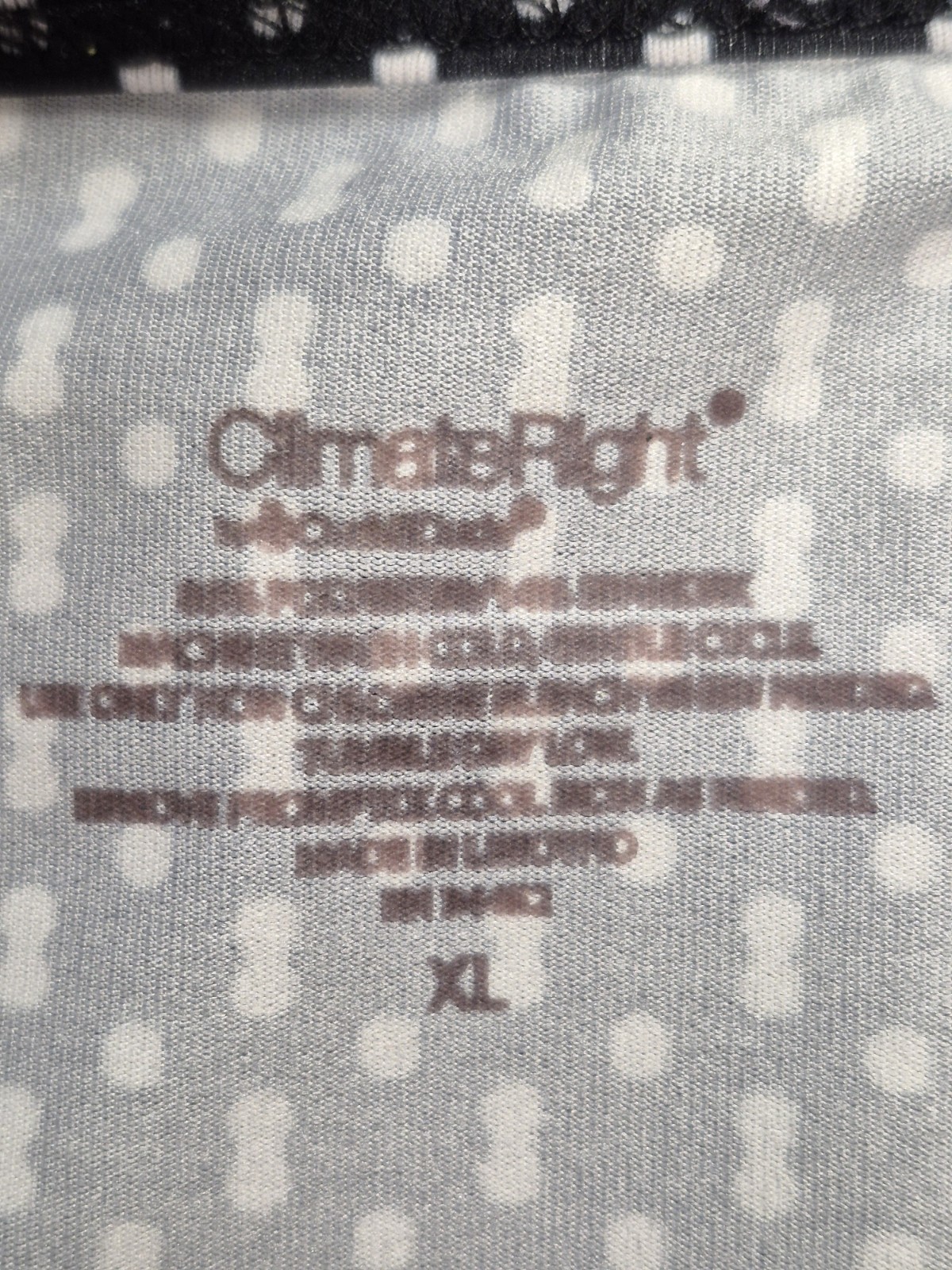 Climate Right Top (XL) Black/White Geometric Long-Sleeve Polyester/Spandex