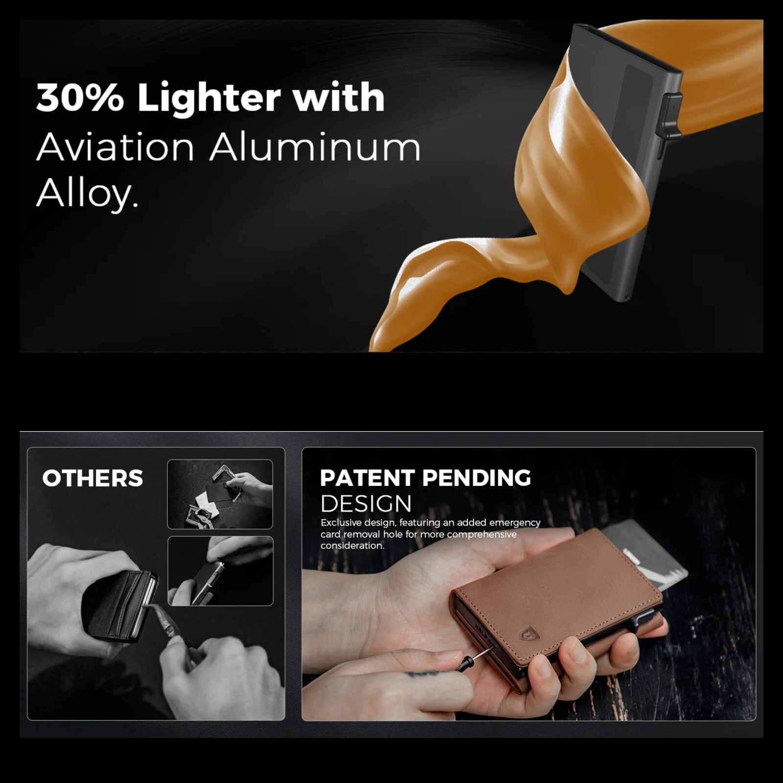 LORZOR RFID BLOCKING SLIM LEATHER WALLET, FREE iOS & ANDRIOD COMPATIBLE AIR TAG
