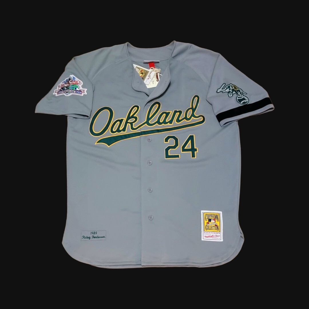 Rickey Henderson Oakland A’s Athletics 1989 Road Gray Men’s Baseball Jersey