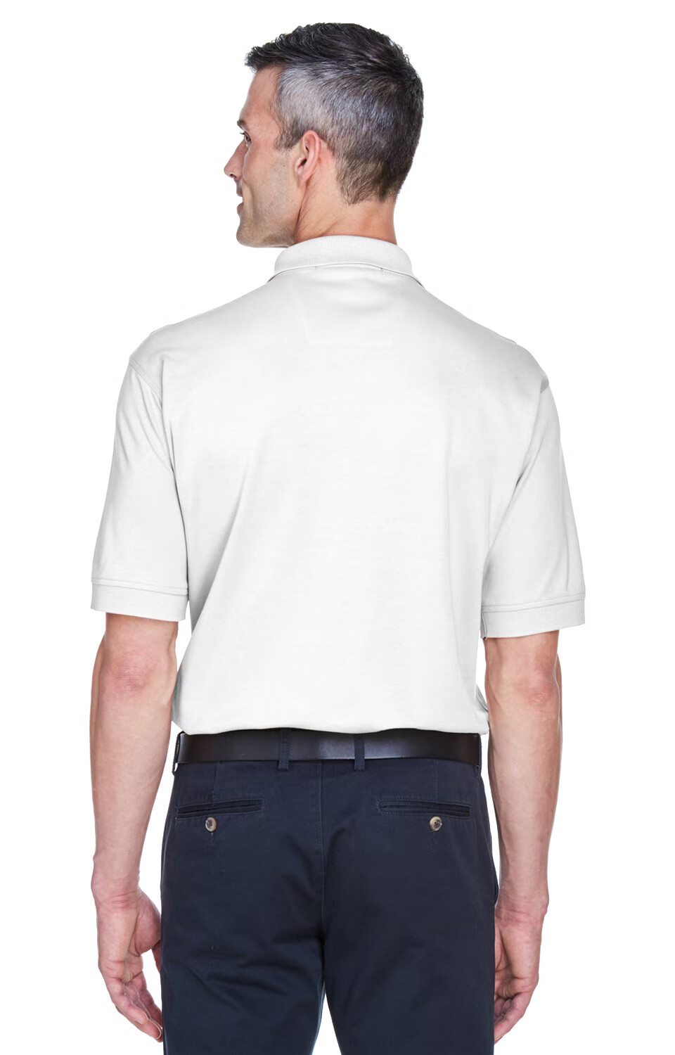 Devon & Jones Men’s Solid Color Interlock Polo White or Navy D140S Sizes 2XL-4XL