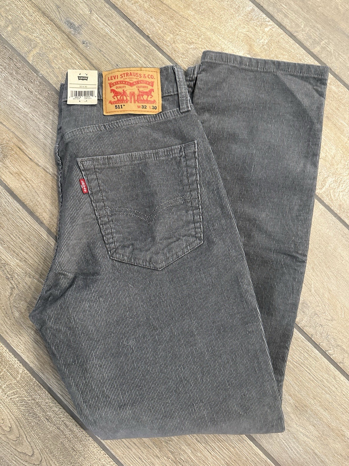 Levi’s 511 Slim Fit Corduroy Pants Gray Charcoal Men’s 32×30 NWT