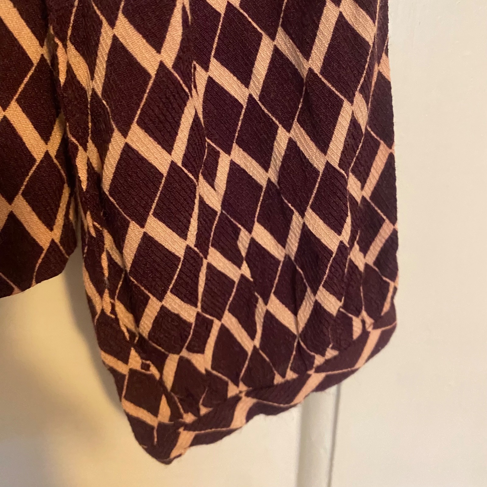 90s Minimalist Blouse Sz 12 Retro Geometric Artsy Basic Capsule Lagenlook InWear