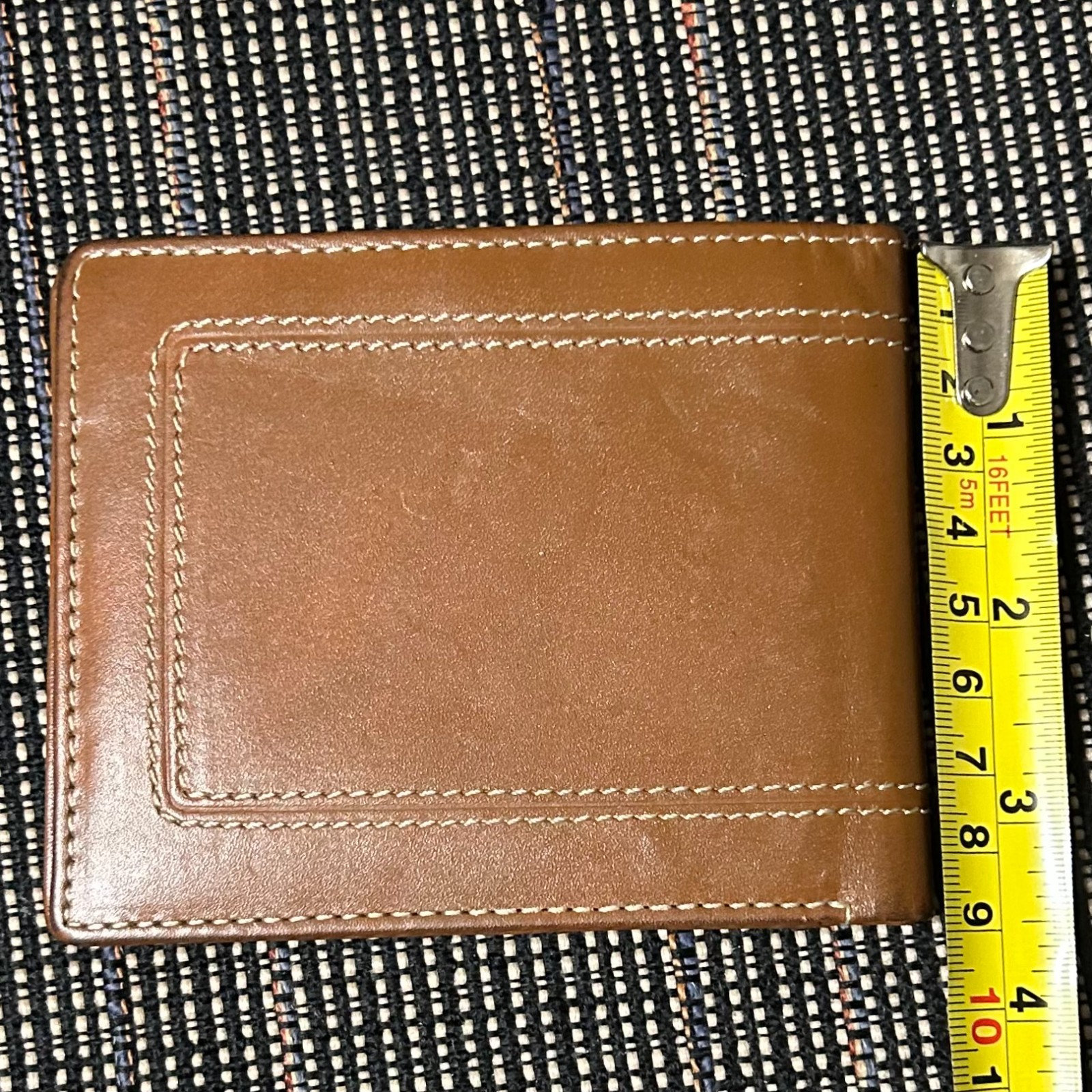 Genuine Brown Leather American Standard Credit Card Holder Case BiFold Wallet