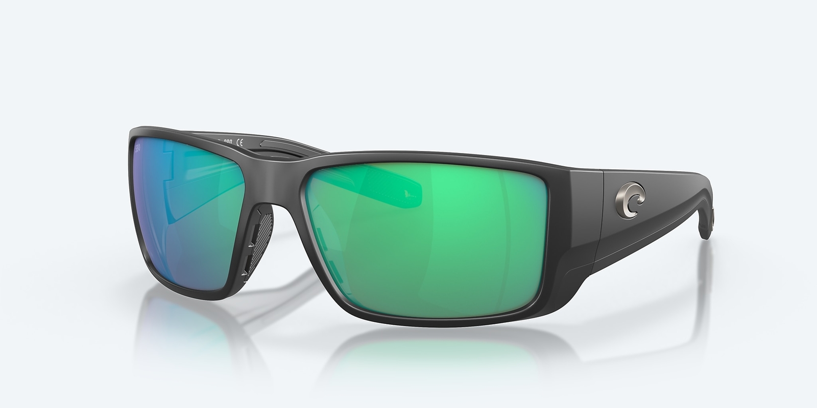 Costa Del Mar Blackfin Pro Matte Black/Green Mirror Polarized 580G Sunglasses