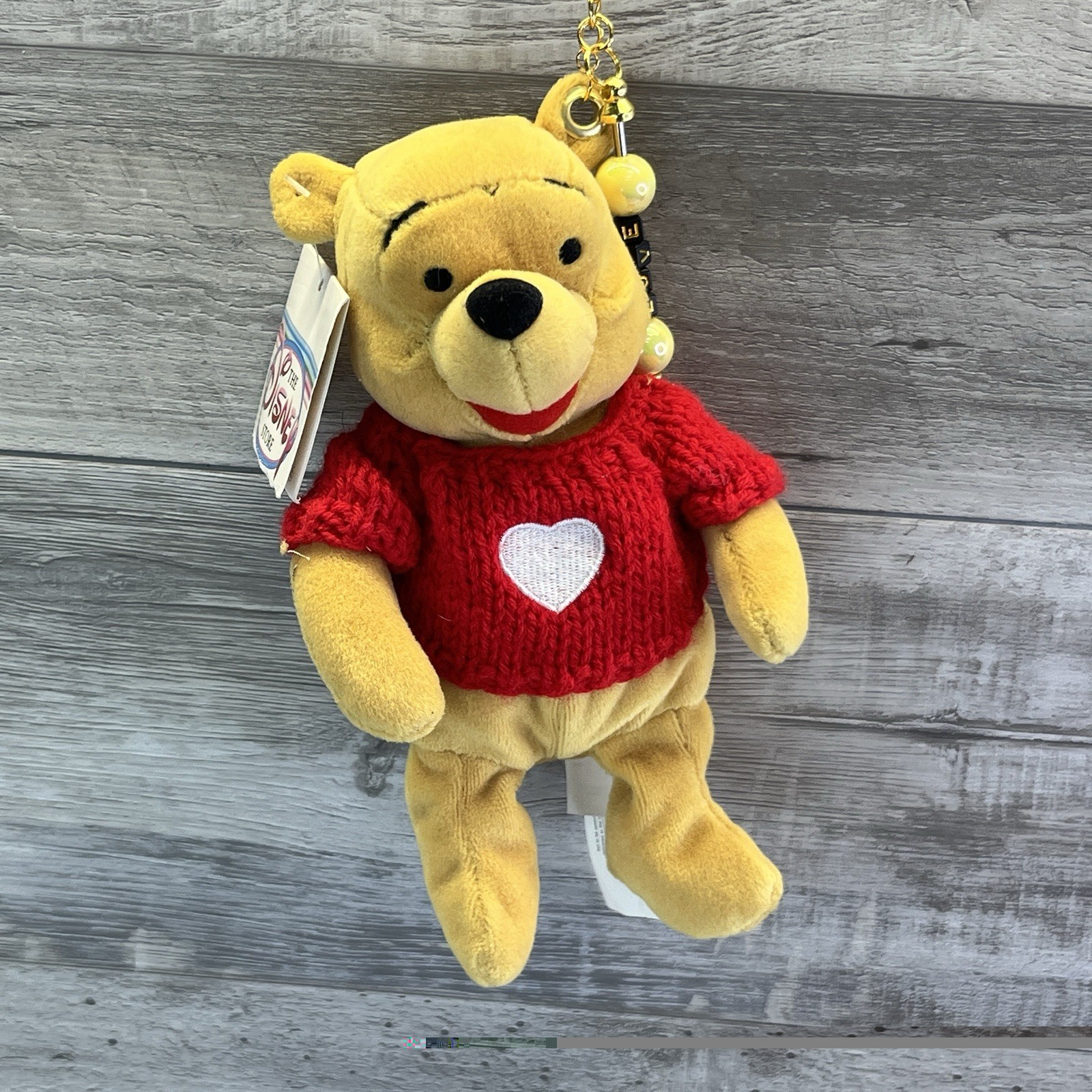 Winnie the Pooh OOAK Toy Bag Charm Keychain Handmade Ornament Vintage Plush