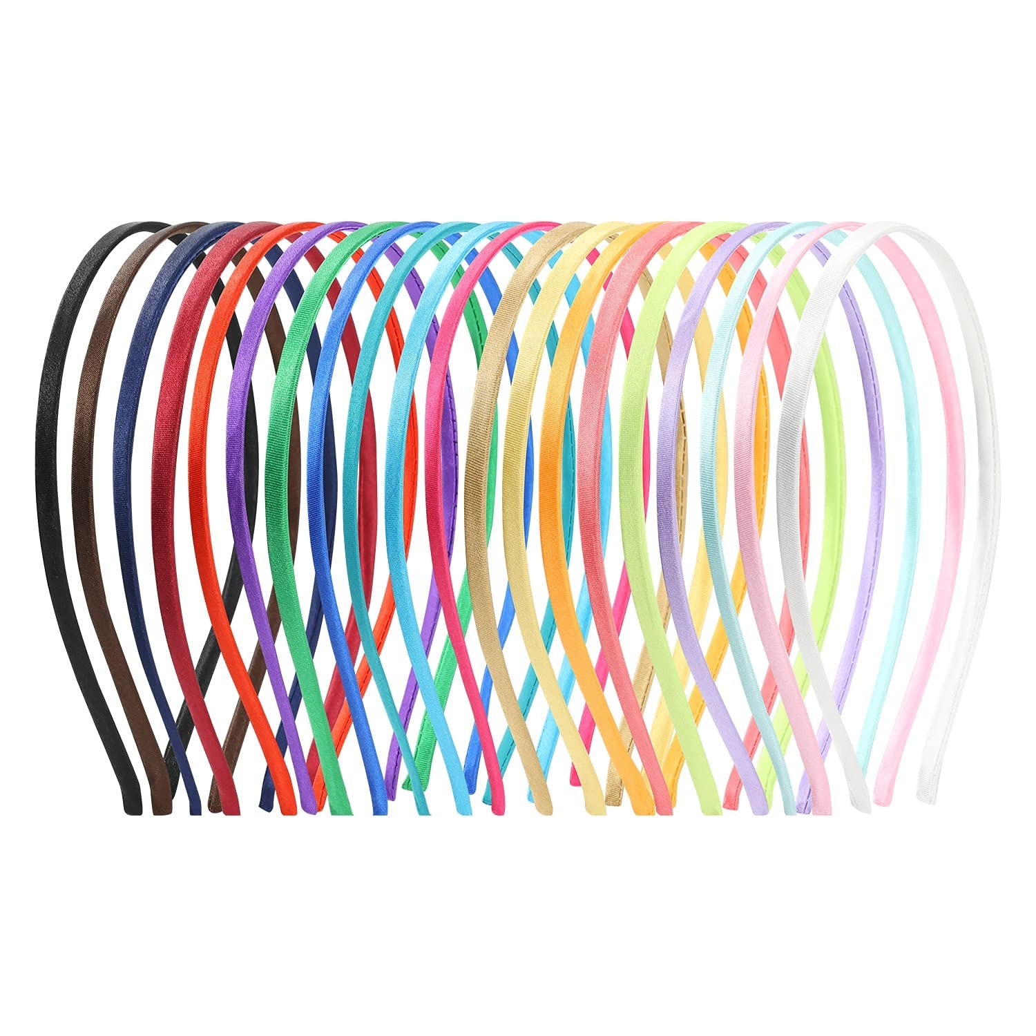 20 Pack Colorful Plain Blank Cloth Satin Fabric Covered Slim Thin Hard Metal …