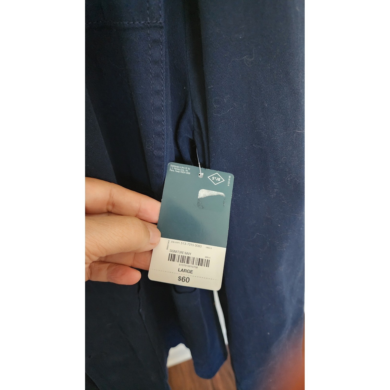St Johns Bay Mens Navy Blue Cotton Blend Chore Coat Jacket Large Workwear Blazer