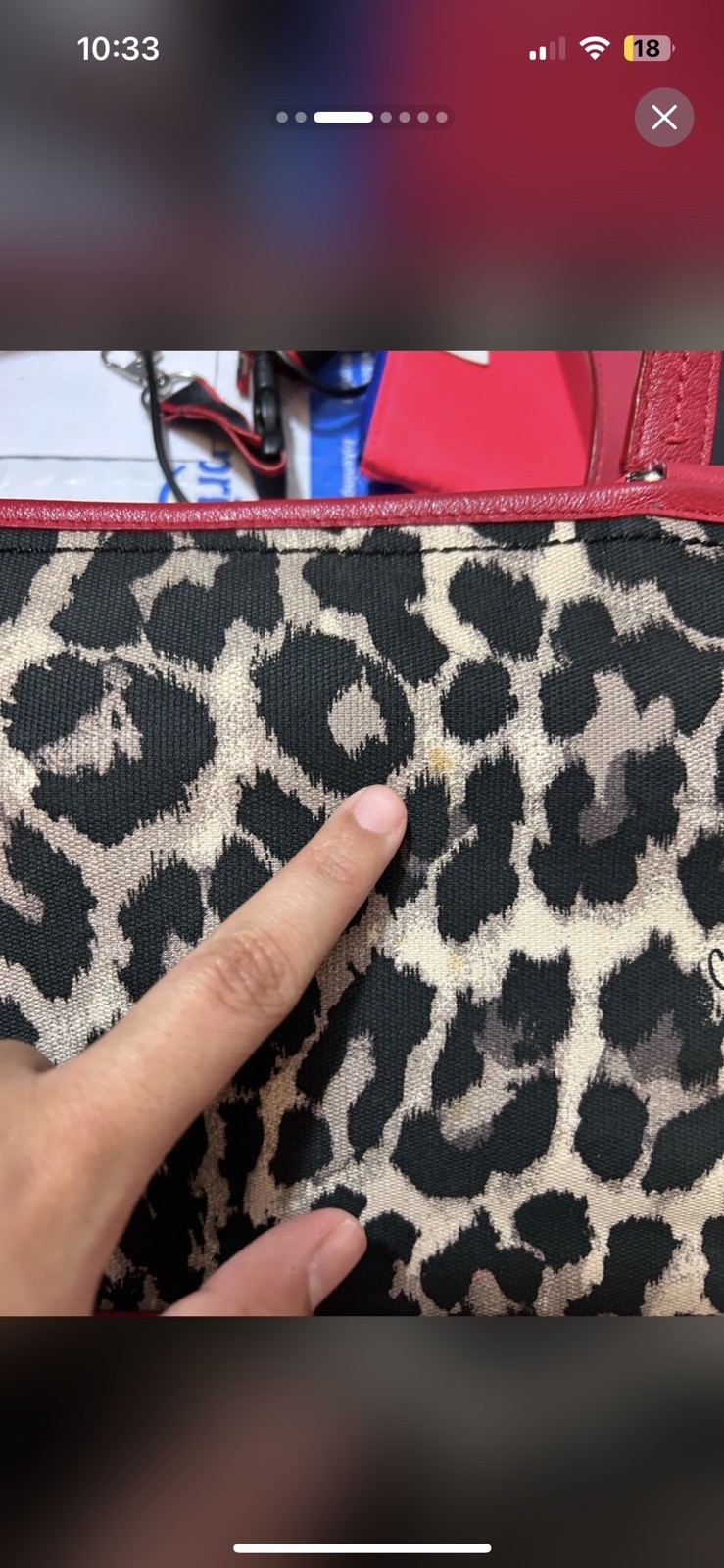 Coach Leopard Print Red And Black Shoulder Bag Purse