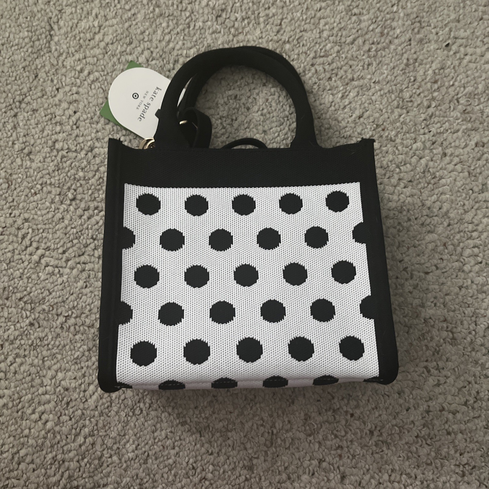 Kate Spade New York x Target Polka Dot Knit Crossbody Bag Purse White Black