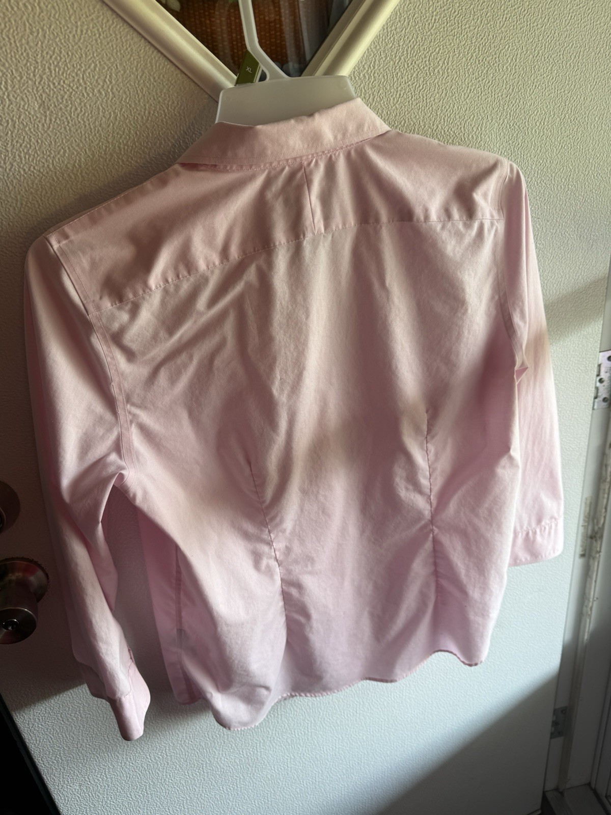 Lauren Ralph Lauren Non-Iron Pink Collared 3/4 Sleeve Cotton Button-Up L